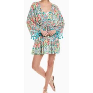 Hermosa Floral Print Carolina Caftan / Cover Up sz XS